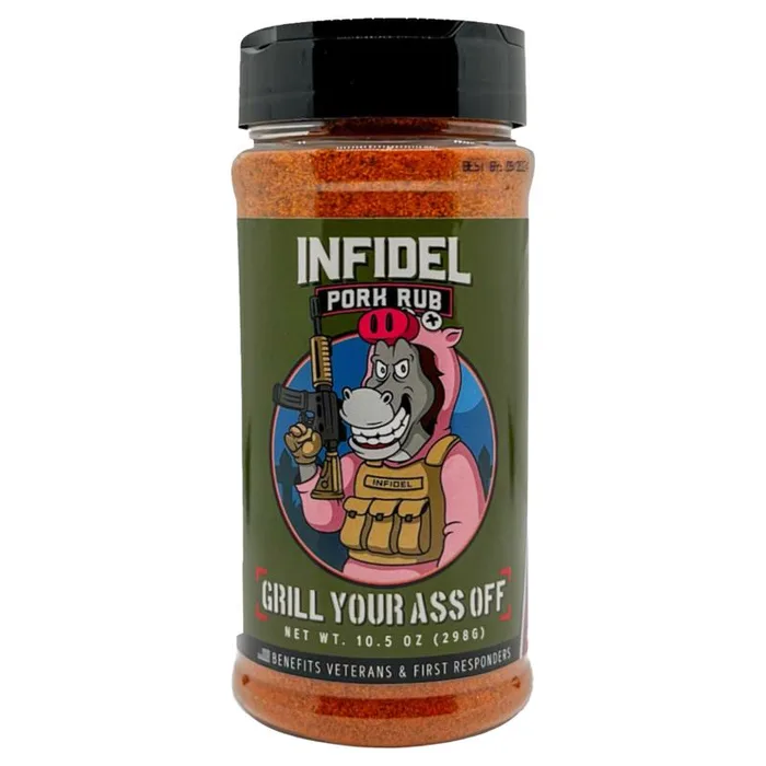 Grill Your Ass Off Infidel Pork Bar-B-Q Rub/Seasoning 10.5 oz