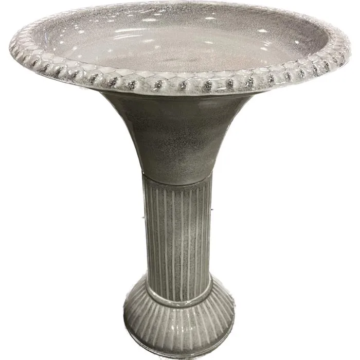 Robert Allen Ironstone Gray Metal 23.5 in. Bird Bath (Pack of 2)