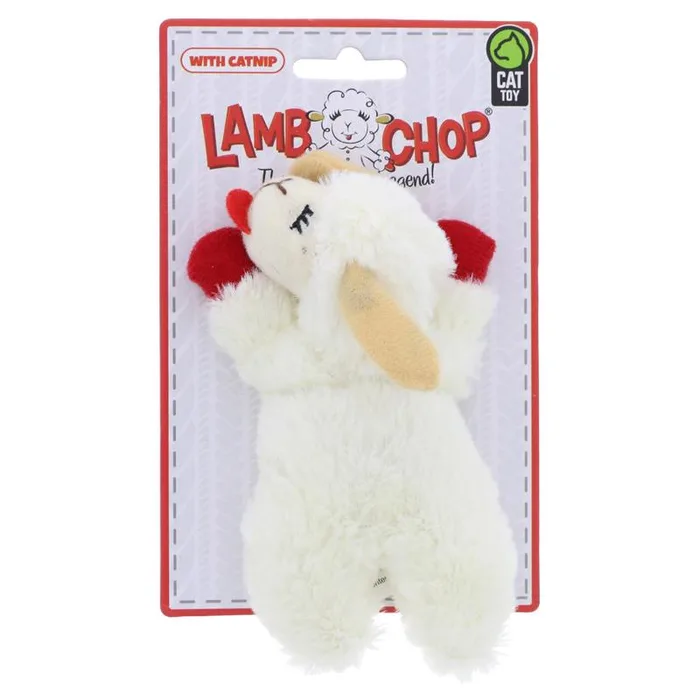 Multipet Lamb Chop For Cat White Plush Cat Toy 1 pk