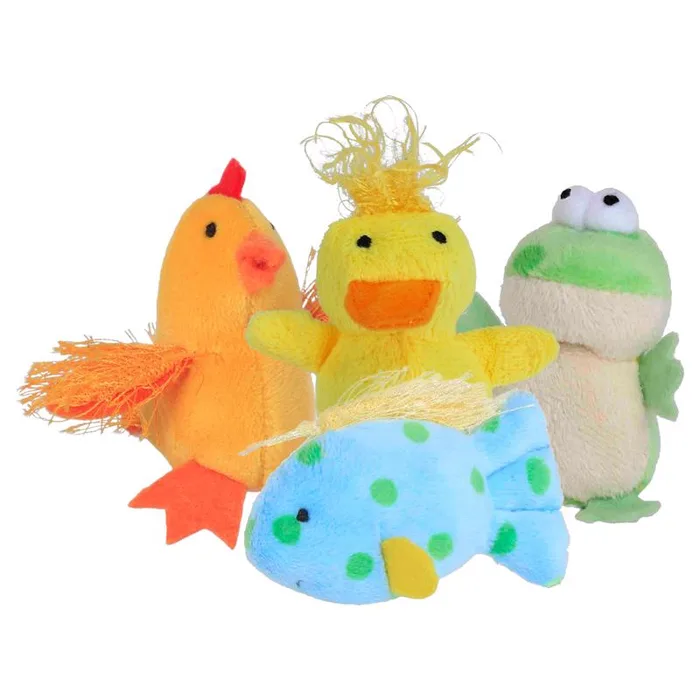 Multipet Look Who's Talking For Cat Assorted Plush Animal Cat Toy 1 pk