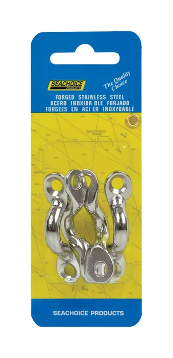 Seachoice Stainless Steel 1-7/8 in. L X 3/8 in. W Eye Straps 4 pk