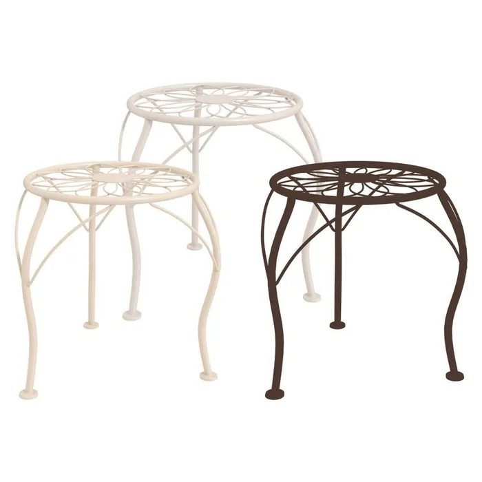 Classic Home & Garden 13.3 in. H Multi-colored Cast Iron Plant Stand (Pack of 3)