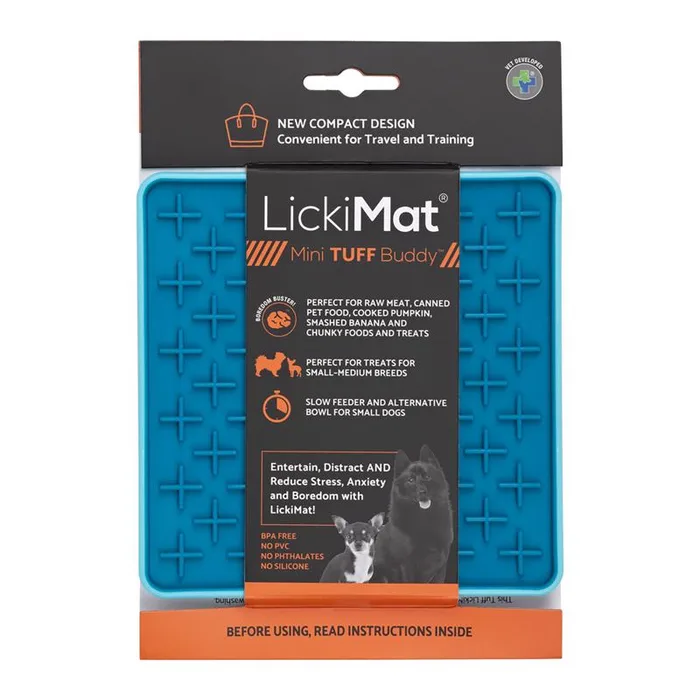 LickiMat Mini Tuff Buddy Turquoise Plastic Slow Feeder For Dogs