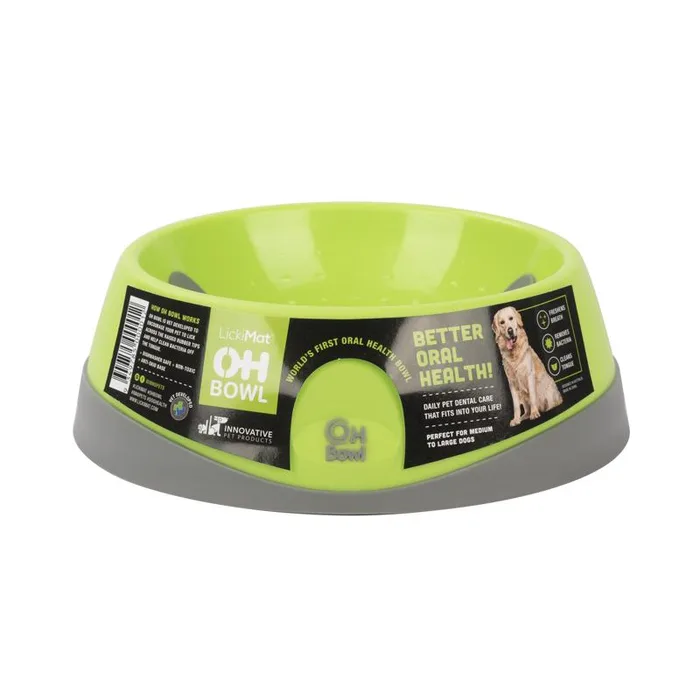LickiMat OH Green Plastic Medium Pet Bowl For Dogs