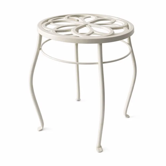Living Accents 15 in. H Cream Cast Iron Plant Stand