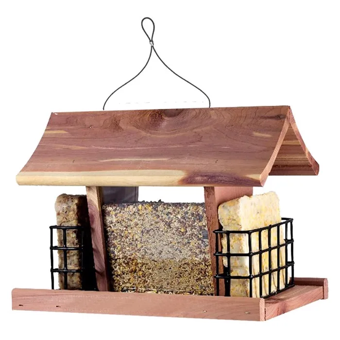 Valley Splendor Cedar Hopper and Suet Bird Feeder 2 ports (Pack of 2)