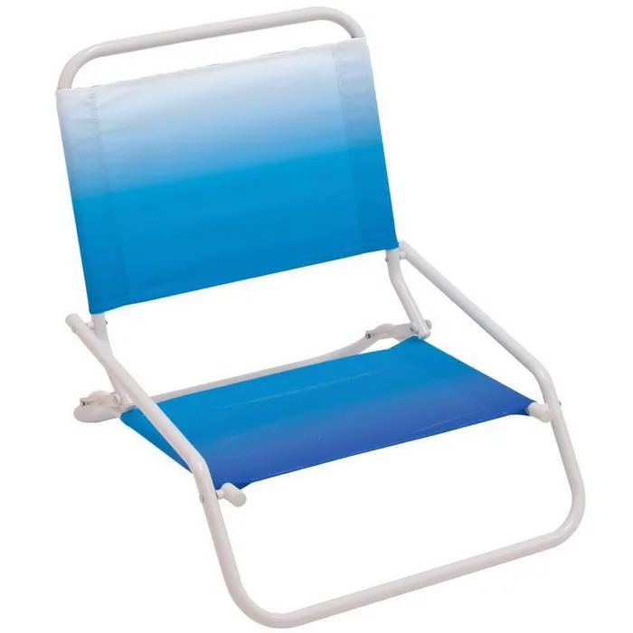 RIO Brands 1-Position Blue/White Folding Chair