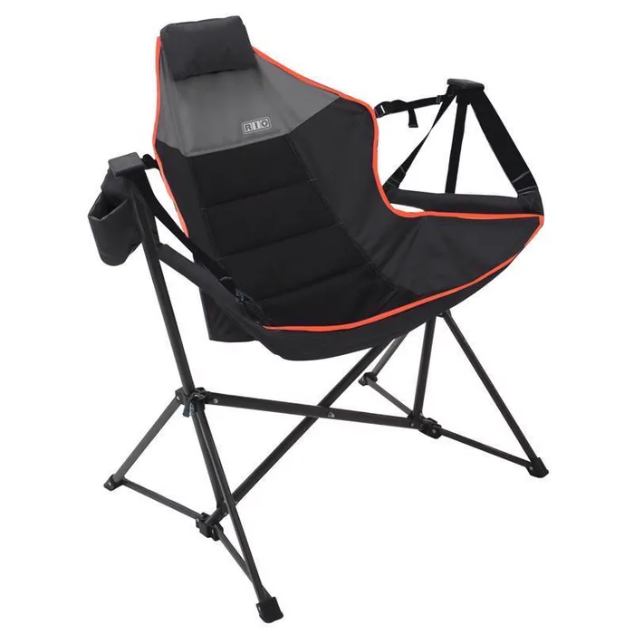 RIO Brands Black Suspension Folding Lounger