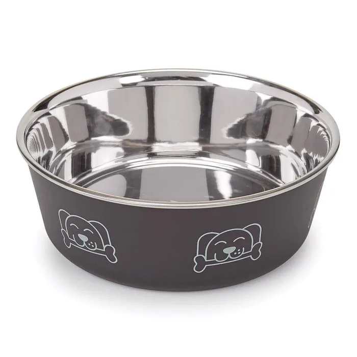Proselect Espresso Stainless Steel 30 oz Pet Bowl For Dogs (Pack of 6)
