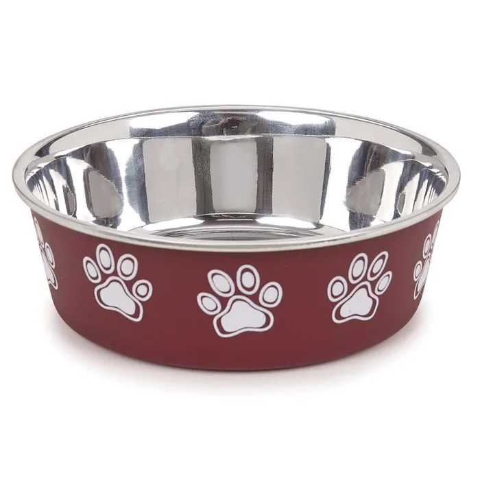 Proselect Merlot Stainless Steel 15 oz Pet Bowl For Dogs (Pack of 6)