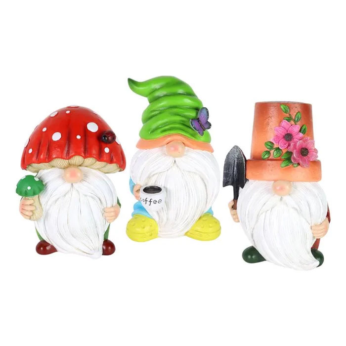 Exhart Assorted Resin 8 in. H Gnome Solar Statue (Pack of 18)