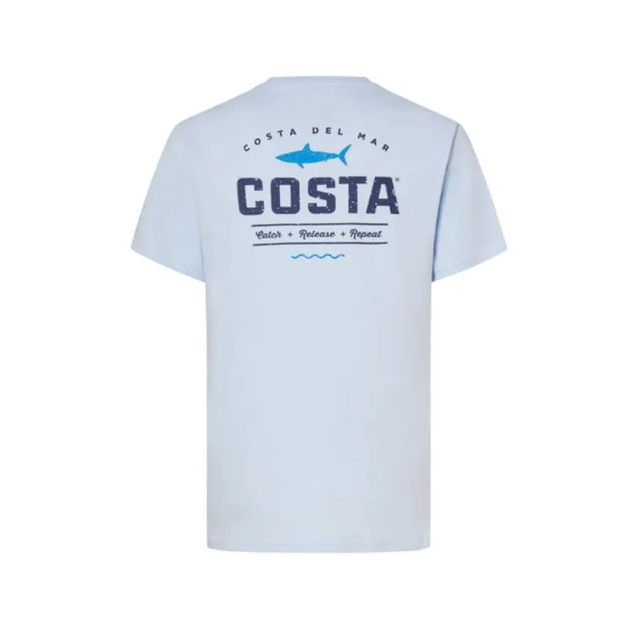 Costa XXL Short Sleeve Men's Crew Neck Light Blue Topwater Tee Shirt