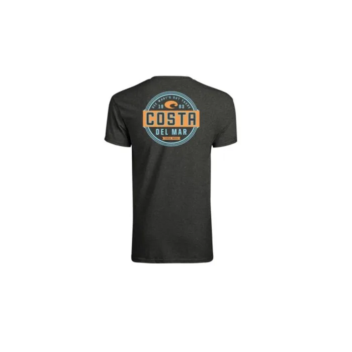 Costa XXL Short Sleeve Men's Crew Neck Dark Heather Prado Tee Shirt