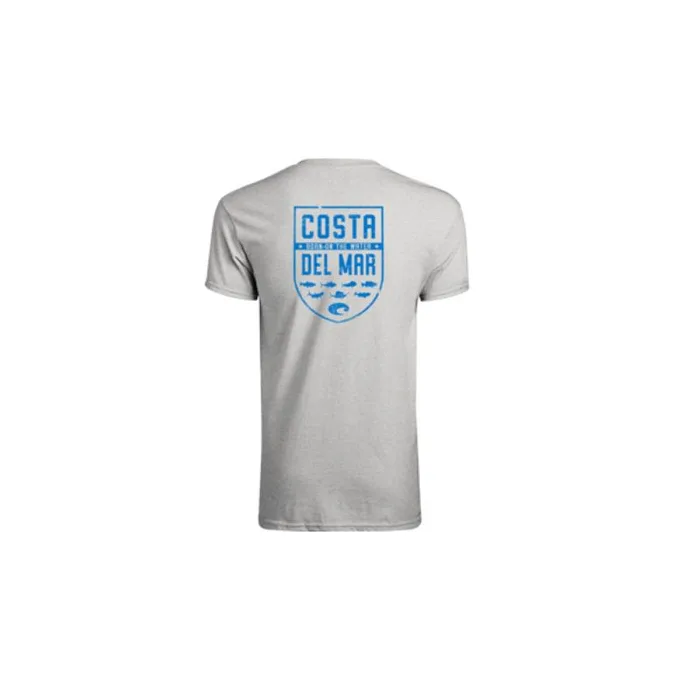Costa L Short Sleeve Men's Crew Neck Heather Gray Species Shield Tee Shirt