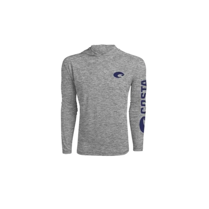 Costa M Long Sleeve Men's Crew Neck Heather Gray Tee Shirt