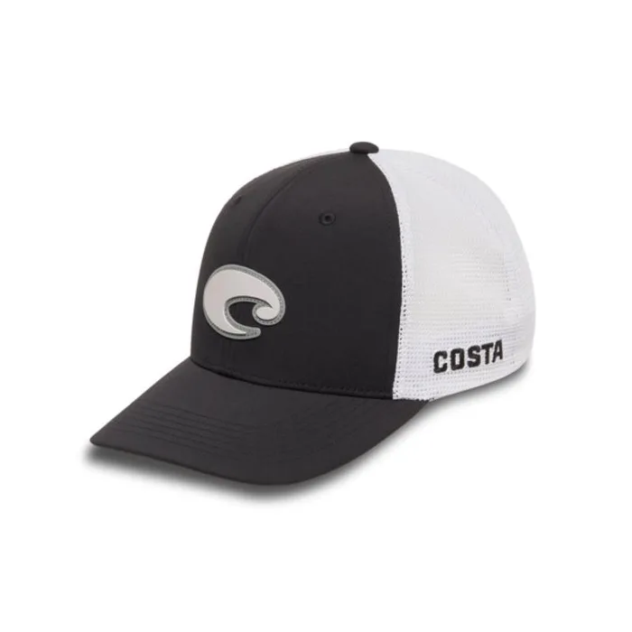 Costa Poly Performance Trucker Hat Black/White L/XL