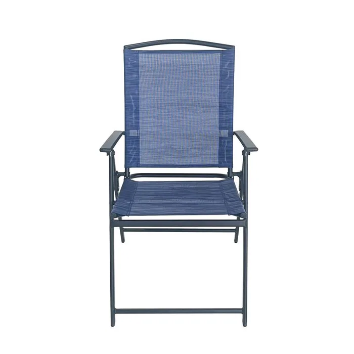 Living Accents 1-Position Blue Sling Folding Chair (Pack of 6)