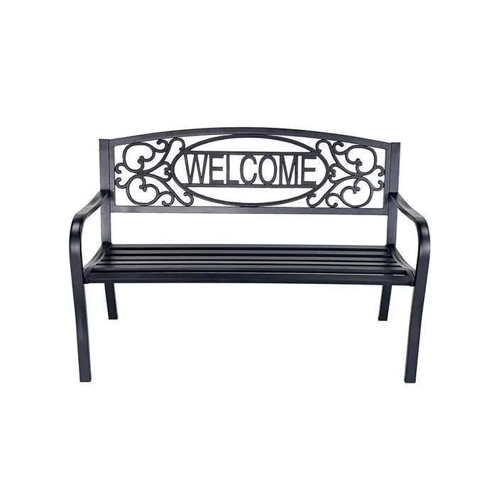 Living Accents Steel Welcome Bench 34.25 in. H X 24.41 in. L X 50 in. D
