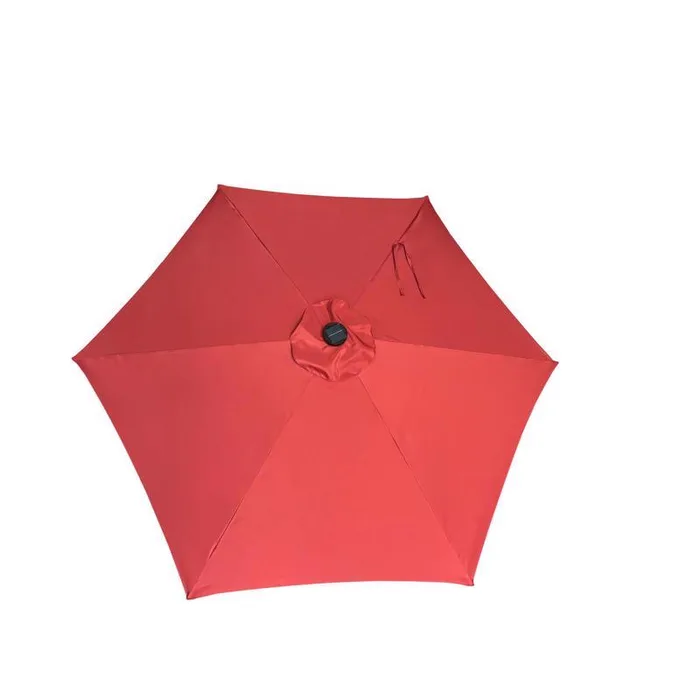 Living Accents Solar LED 9 ft. Tiltable Red Market Umbrella