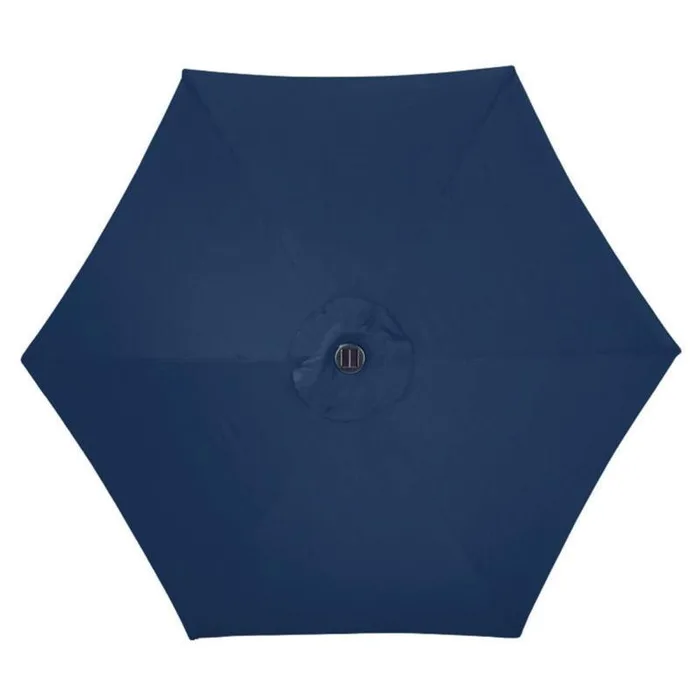 Living Accents Solar LED 9 ft. Tiltable Navy Blue Market Umbrella
