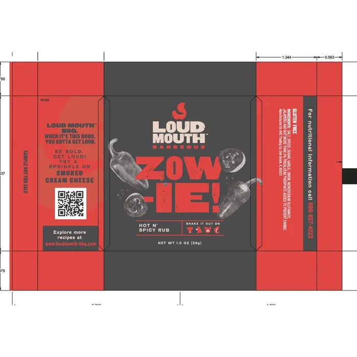 Loud Mouth Sample Pack ZOW-IE BBQ Seasoning 1 oz (Pack of 50)