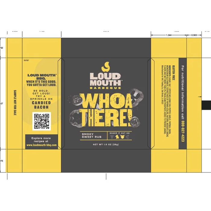 Loud Mouth Sample Pack WHOA THERE BBQ Seasoning 1 oz (Pack of 50)