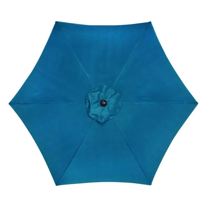 Living Accents 9 ft. Tiltable Teal Market Umbrella