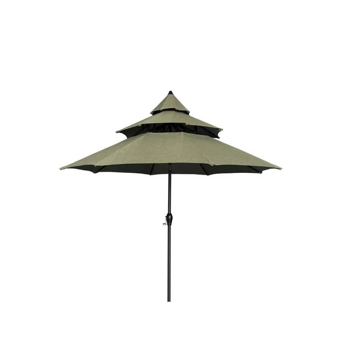 Living Accents Pagoda 9 ft. Tiltable Green Patio Umbrella