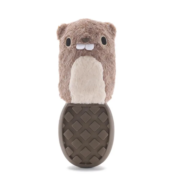 Bark Brown Cotton/Rubber PB Beaver Dog Toy Medium (Pack of 3)