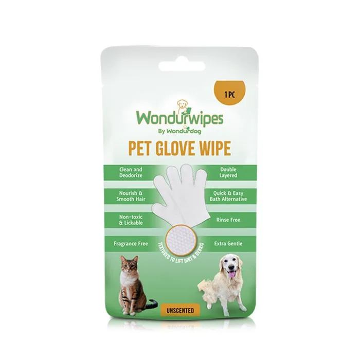 Wondurdog Wondurwipes White Unscented All Pets Glove Wipes 1.5 oz 1 pk