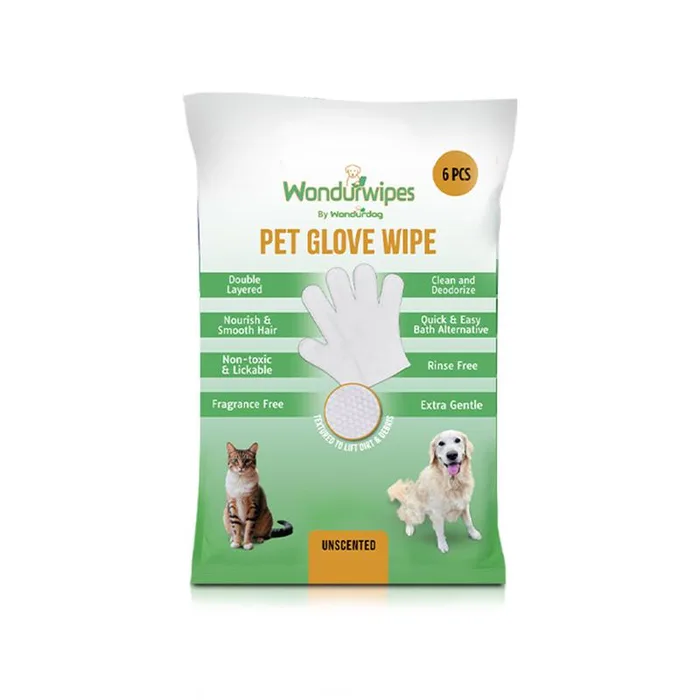 Wondurdog Wondurwipe White Unscented All Pets Glove Wipes 8.2 oz 6 pk