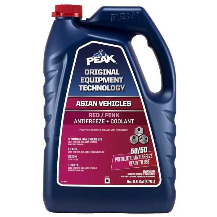 Peak Asian Red/Pink 50/50 Antifreeze/Coolant 1 gal (Pack of 6)