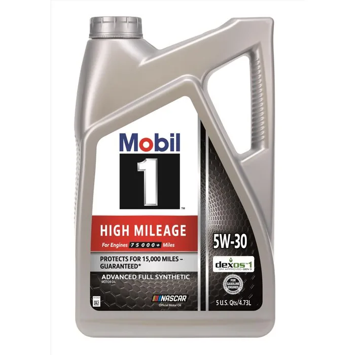 Mobil 1 5W-30 Gasoline High Mileage Motor Oil 5 qt (Pack of 3)
