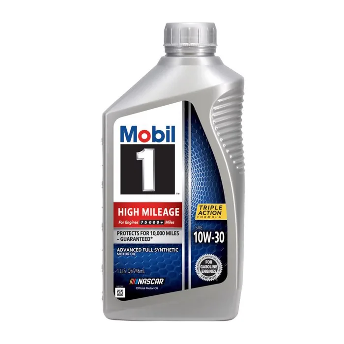 Mobil 1 10W-30 Gasoline High Mileage Motor Oil 1 qt (Pack of 6)