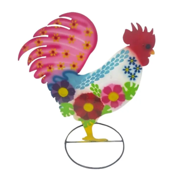 Creative Decor Multicolored Metal 24 in. H Hen Outdoor Decoration