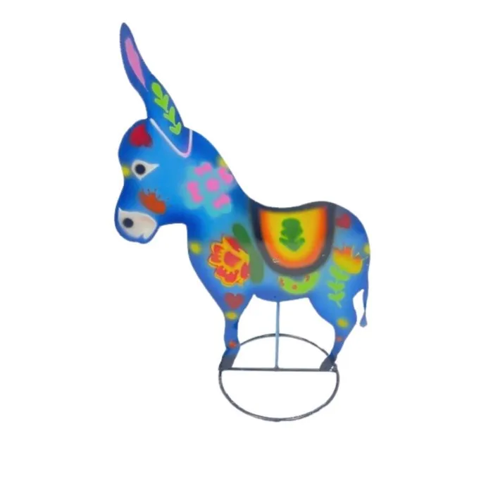 Creative Decor Multicolored Metal 22 in. H Talavera Donkey Outdoor Decoration (Pack of 2)