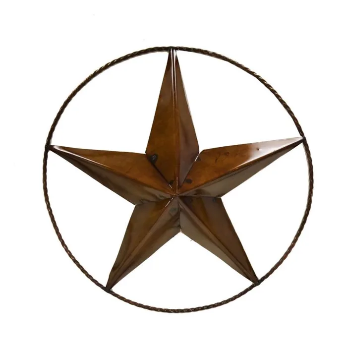 Creative Decor Brown Metal 30 in. H Tin Ring Star Wall Hanging Decor
