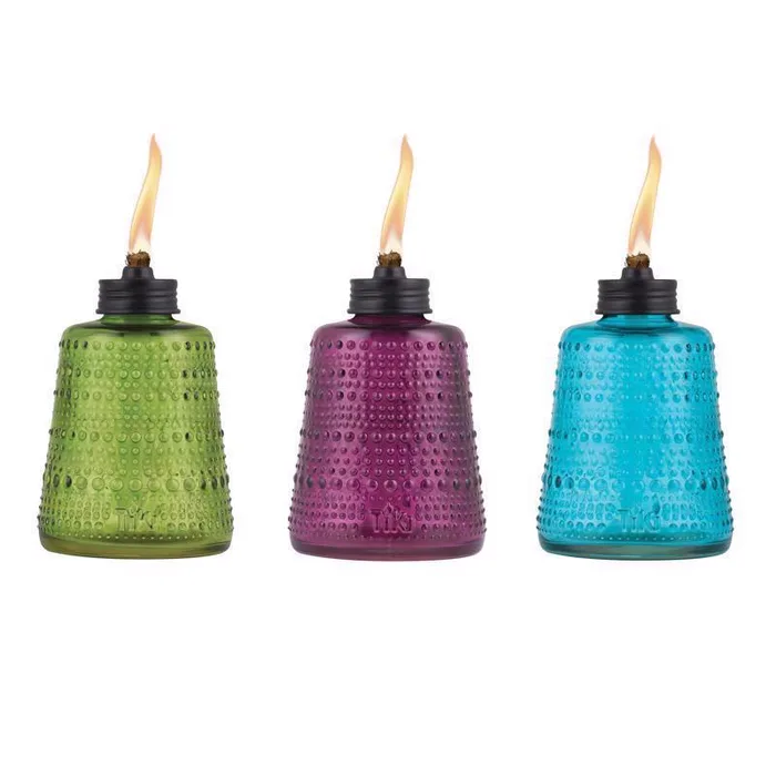 TIKI Multi-color Glass 6.10 in. Tabletop Torch 1 pc (Pack of 6)