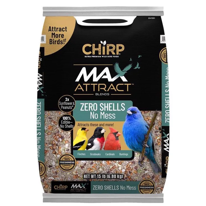 Chirp Max Attract No Mess Wild Bird Food 15 lb