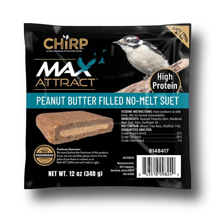 Chirp Max Attract Peanut Butter Suet 12 oz (Pack of 12)