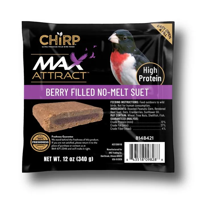 Chirp Max Attract Berry Suet 12 oz (Pack of 12)