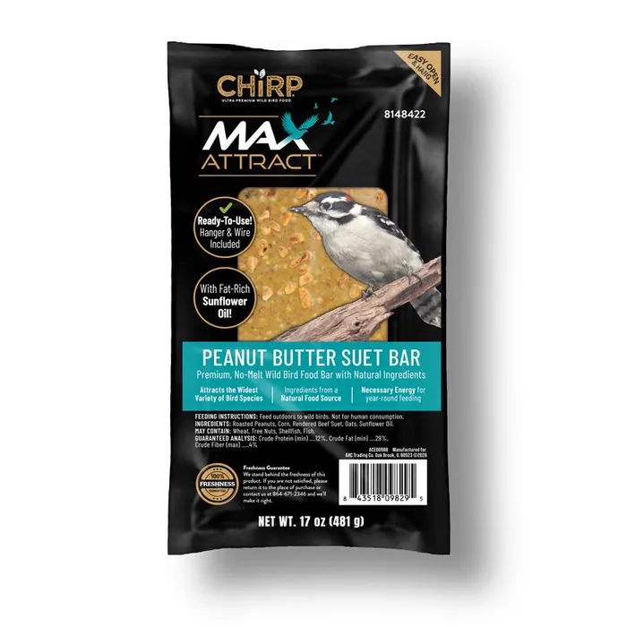 Chirp Max Attract Peanut Butter Suet 17 oz (Pack of 8)