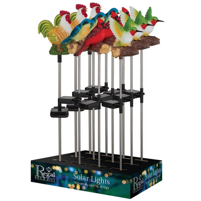 Regal Art & Gift Multicolored Acrylic/Metal 27.5 in. H X 7.5 in. L Solar Garden Stake (Pack of 16)