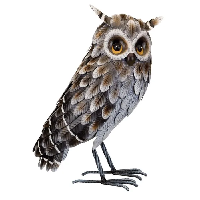 Regal Art & Gift Gray/White Metal 14.5 in. H X 10.75 in. L X 6.75 in. W Owl Outdoor Decoration (Pack of 2)