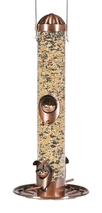Perky-Pet Wild Bird and Finch 1.8 lb Copper 2-in-1 Bird Feeder 4 ports (Pack of 2)
