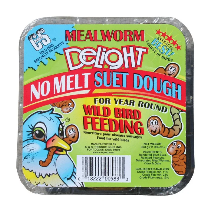 C&S Products Mealworm Delight Wild Bird Food 11.75 oz (Pack of 12)
