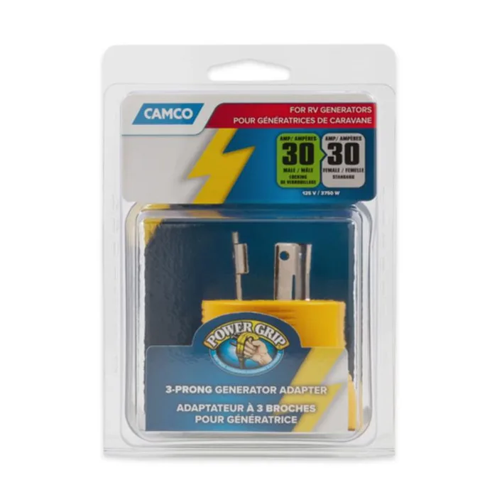 Camco Power Grip 2.1 in. 30 amps RV Generator Adapter 30 AMP 1 pk