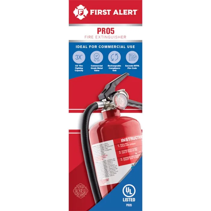 First Alert Pro Series 5 lb Fire Extinguisher For Household OSHA/US Coast Guard Agency Approval (Pack of 2)