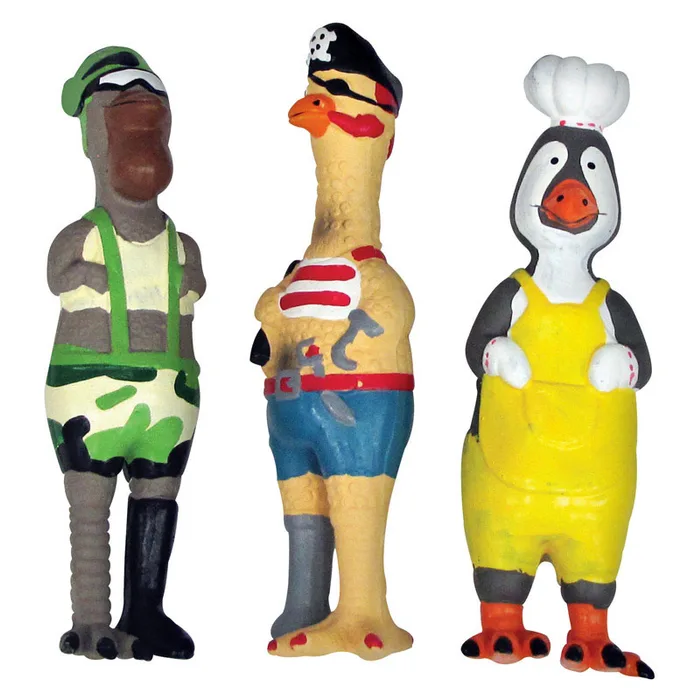 Boss Pet Digger's For Dog Assorted Latex Fowl Character Squeaky Dog Toy Large 1 pk