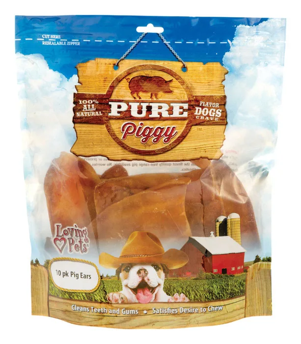 Loving Pets American Farms Pig Ears Beef Treats For Dogs 1 lb 11 in. 1 pk